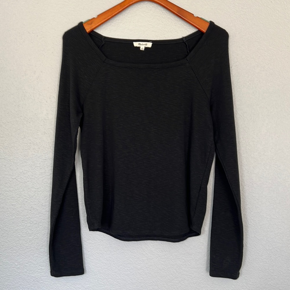 Madewell Square Neck Black Sweater Size L